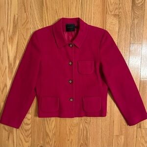 Bern And Mort Blazer Vibrant Fuchsia Pink Button Wool Cashmere Jacket 10